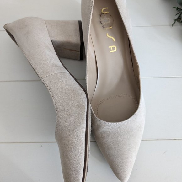 Unisa Unpallia Tan Nude Beige Pointed Toe Heels Size 9 - Picture 5 of 5